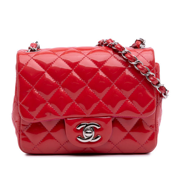 Pre-Loved Chanel Mini Square Classic Patent Single Flap - Picture 1 of 12